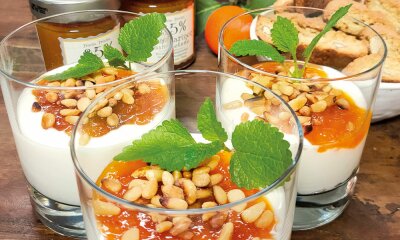 Joghurt-Dessert mit Mandarinenmarmelade