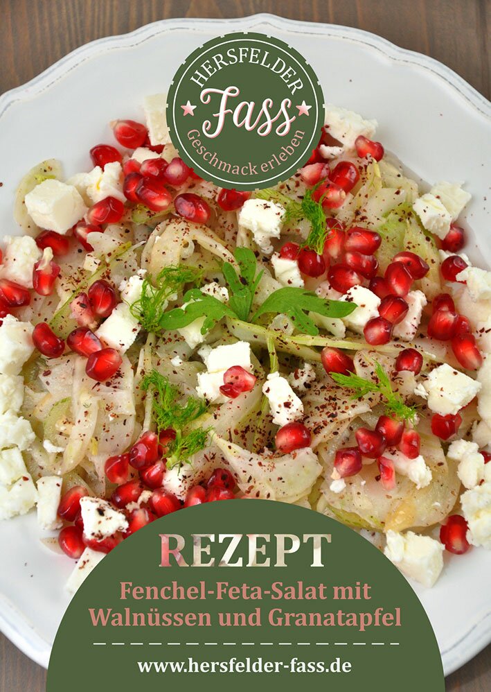 Fenchel-Feta-Salat mit Walnüssen und Granatapfel