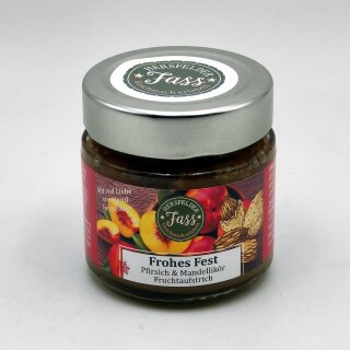 Frohes Fest Pfirsich & Mandellikör Fruchtaufstrich 140g